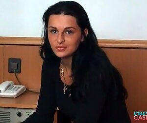 Gaby Black, Busty Brunette Teen in the Private Casting