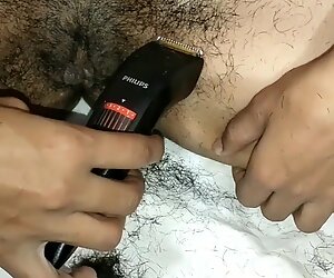 Simmy pertama kali trimming and bercukur hair removal with punjabi audio